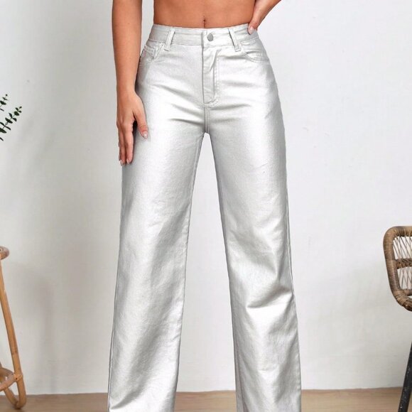Contemporary Straight Leg Jeans Silver - Picture 4 of 6